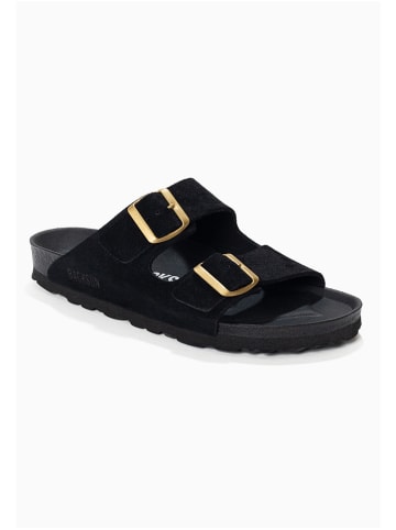 BACKSUN Leren slippers "Bali" zwart