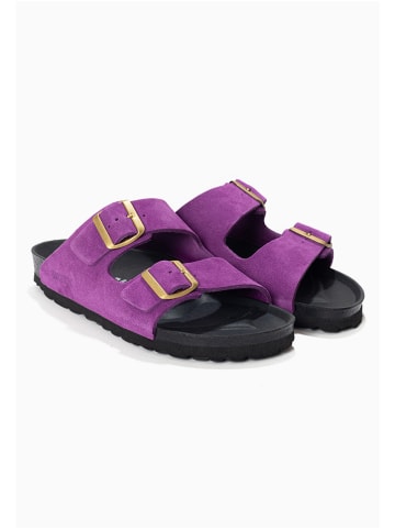 BACKSUN Leren slippers "Bali" paars