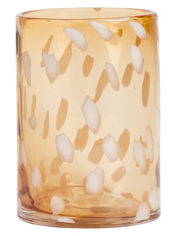 OYOY living design Windlicht "Jali" in Hellbraun - (H)19 x Ø 13 cm