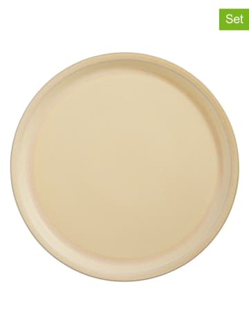 OYOY 2er-Set: Speiseteller "Yuka" in Beige - Ø 27 cm