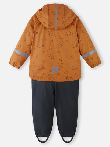 Reima 2tlg. Regenoutfit "Moomin" in Orange/ Schwarz