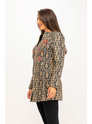 Peace & Love Übergangsjacke in Schwarz/ Gold