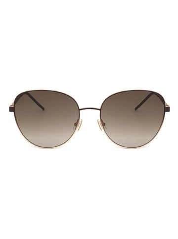 Hugo Boss Damskie okulary przeciwsłoneczne w kolorze złoto-jasnobrązowym