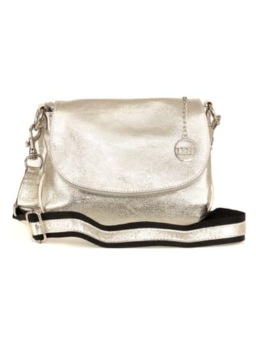 Mia Tomazzi Leren schoudertas goudkleurig - (B)28 x (H)20 x (D)8 cm
