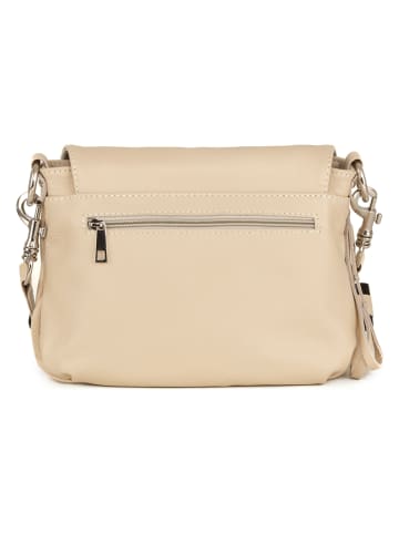Mia Tomazzi Leder-Umhängetasche in Beige - (B)28 x (H)20 x (T)8 cm