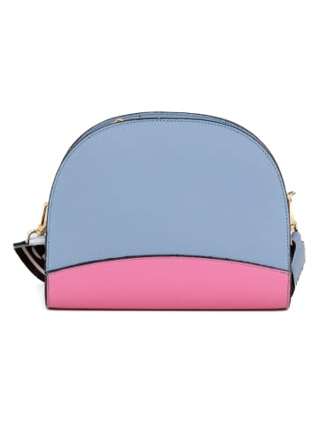 Mia Tomazzi Leder-Umhängetasche in Hellblau/ Rosa - (B)26 x (H)20 x (T)8 cm