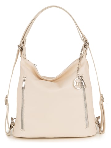 Mia Tomazzi Leder-Schultertasche in Creme - (B)28 x (H)29 x (T)12 cm