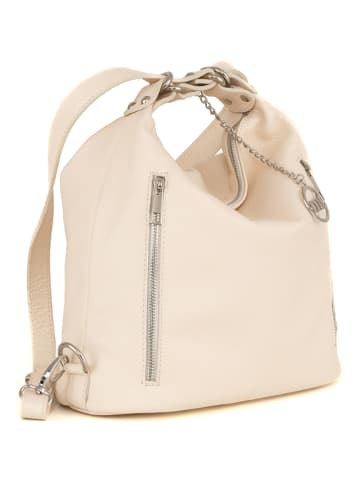 Mia Tomazzi Leren schoudertas crème - (B)28 x (H)29 x (D)12 cm