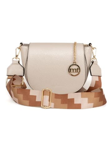 Mia Tomazzi Leren schoudertas beige - (B)19 x (H)17 x (D)16,5 cm