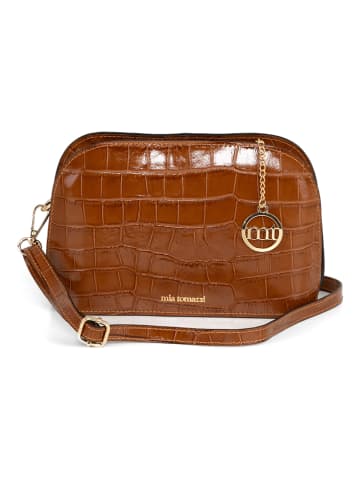 Mia Tomazzi Leren schoudertas lichtbruin - (B)24 x (H)17 x (D)9 cm