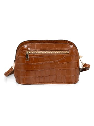 Mia Tomazzi Leren schoudertas lichtbruin - (B)24 x (H)17 x (D)9 cm