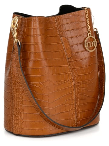 Mia Tomazzi Leren schoudertas lichtblauw - (B)28 x (H)26 x (D)10 cm