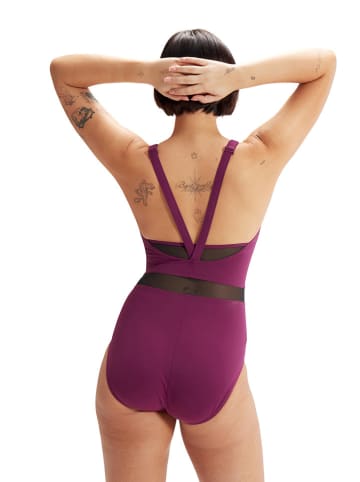 Speedo Modelujący strój kąpielowy "Eco Shaping" w kolorze fioletowym