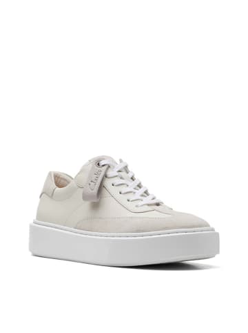 Clarks Leder-Sneakers in Creme/ Weiß