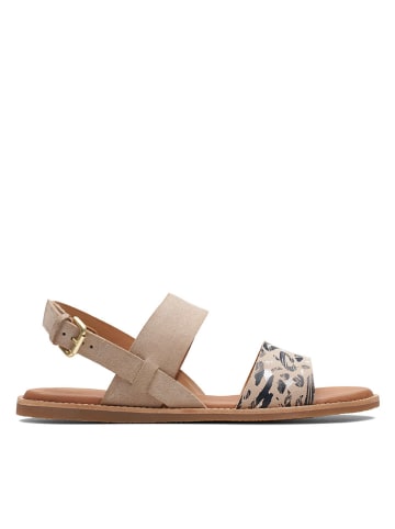 Clarks Leder-Sandalen in Beige/ Schwarz