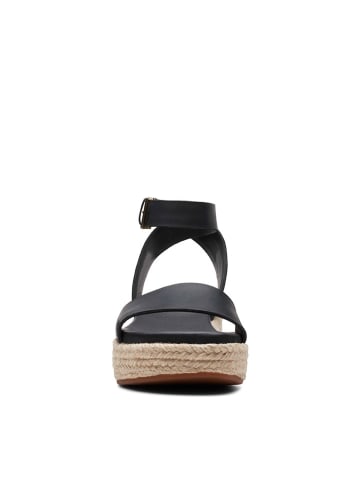 Clarks Skórzane sandały w kolorze czarnym na koturnie
