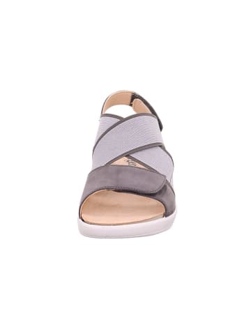 Legero Skórzane sandały "Fly" w kolorze antracytowym na koturnie