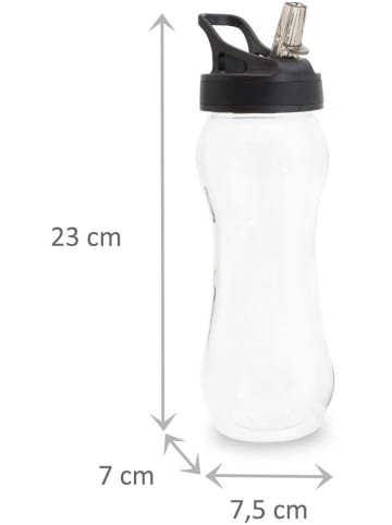 KITCHENCOOK Trinkflasche in Schwarz/ Transparent - 600 ml