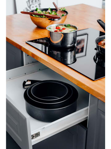 Tefal 10-częściowy zestaw "Ingenio Easy Cook & Clean On" w kolorze czarnym