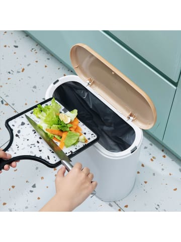 Kitchen Move Touch-afvalemmer "Aldo" wit/naturel - 10 l