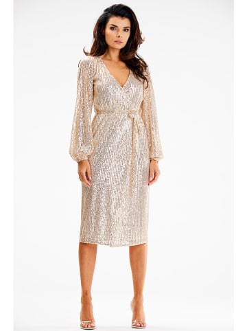Awama Paillettenkleid in Gold