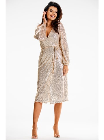 Awama Paillettenkleid in Gold