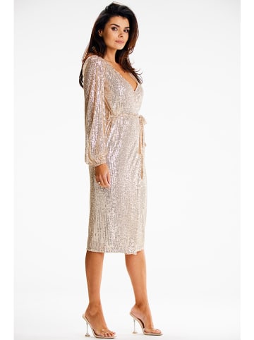 Awama Paillettenkleid in Gold