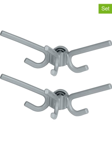 Wenko 2er-Set: Haken "Herkules" in Grau - (B)29 x (H)12,5 x (T)15 cm