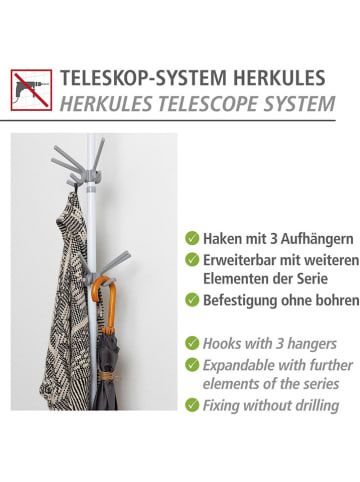 Wenko 2er-Set: Haken "Herkules" in Grau - (B)29 x (H)12,5 x (T)15 cm