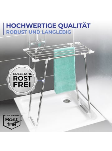 Wenko Wäschetrockner "Maximex" in Silber - (B)79 x (H)94 x (T)39 cm