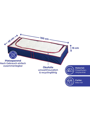 Wenko 4-delige set: opbergboxen "Maximex" donkerblauw - (B)100 x (H)45 x (D)15 cm