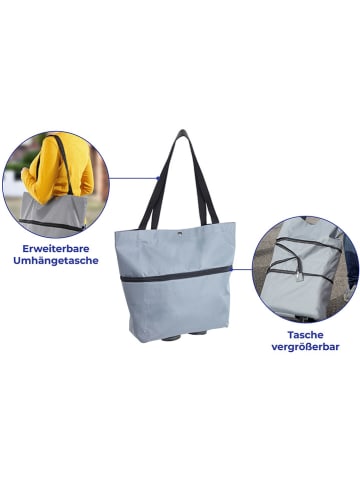 Wenko 2in1 Einkaufstrolley in Hellblau - (B)32 x (H)50 x (T)15 cm