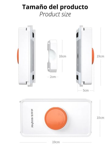 Joybos Magnetischer Glasreiniger in Weiß/ Grau