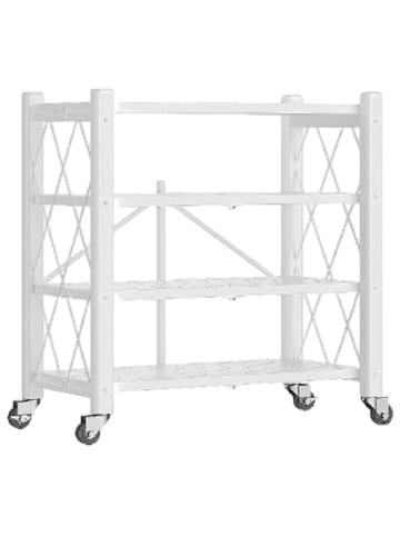 Joybos Regał w kolorze białym na kółkach - 71 x 125 x 34 cm
