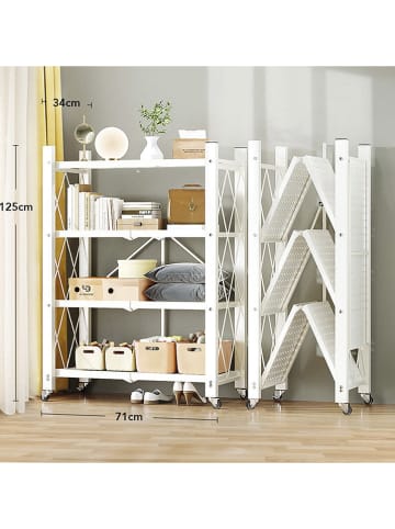 Joybos Rollregal in Weiß - (B)71 x (H)125 x (T)34 cm