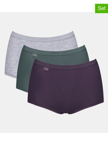 Sloggi 3er-Set: Pantys in Lila/ Grau/ Grün