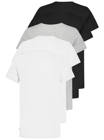 Sublevel 5er-Set: Shirts in Weiß/ Hellgrau/ Schwarz