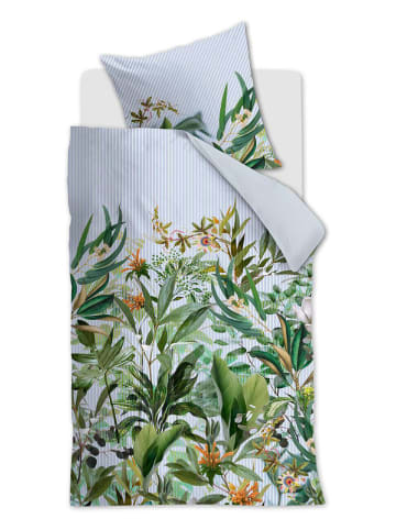 Beddinghouse Satijnen beddengoedset "Cadence" wit/groen