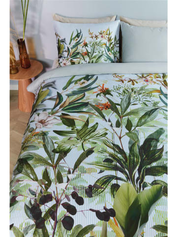 Beddinghouse Satijnen beddengoedset "Cadence" wit/groen