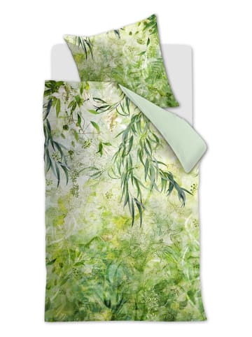 Beddinghouse Komplet pościeli satynowej "Giverny" w kolorze zielonym