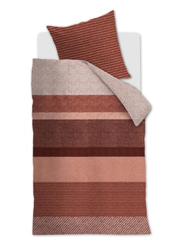 Beddinghouse Renforcé beddengoedset "Jacco" lichtroze/rood