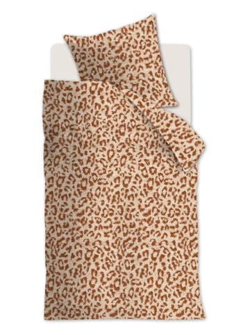 Beddinghouse Flanell-Bettwäsche-Set "Leone" in Beige/ Orange