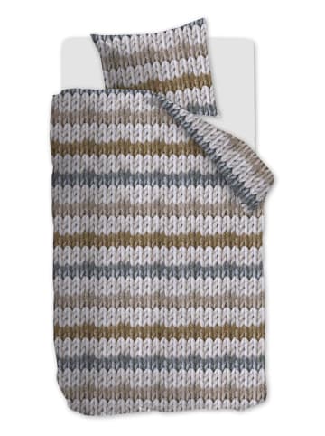 Beddinghouse Renforcé beddengoedset "Warm Stripes" beige/lichtbruin/lichtblauw