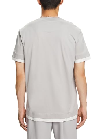 ESPRIT Koszulka w kolorze jasnoszaro-białym