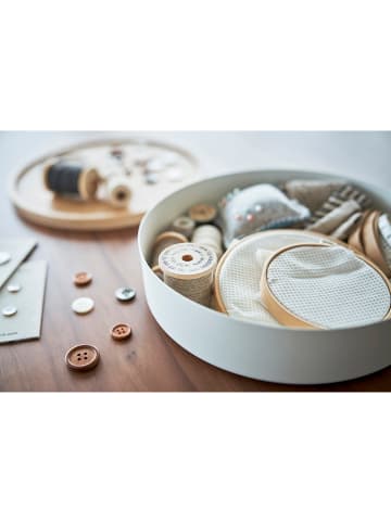 Yamazaki Aufbewahrungsbox ''Rin'' in Weiß/ Hellbraun - (H)6 x Ø 22 cm