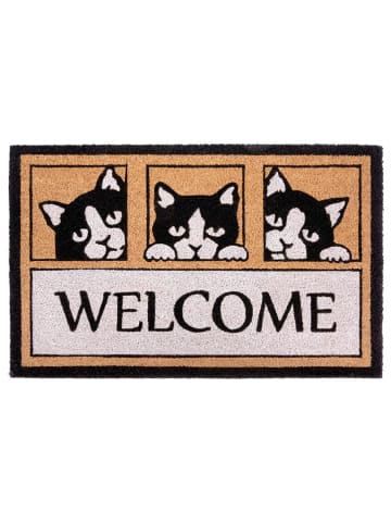 Hanse Home Kokos-deurmat "Three Cats" naturel