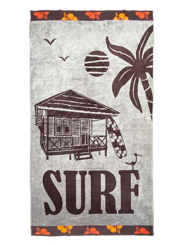 Le Comptoir de la Plage Ręcznik plażowy "Arica - Corfou" w kolorze jasnoszarym - 175 x 100 cm