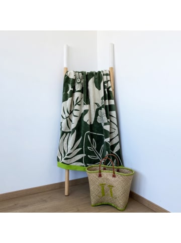 Le Comptoir de la Plage Strandtuch "Ivoire - Musia" in Khaki/ Weiß - (L)175 x (B)100 cm