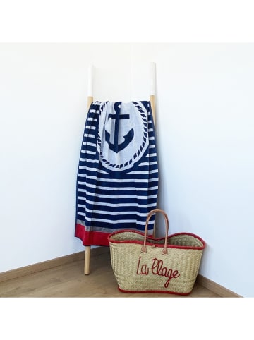 Le Comptoir de la Plage Strandlaken "Margo - Lisboa" donkerblauw/rood - (L)175 x (B)95 cm