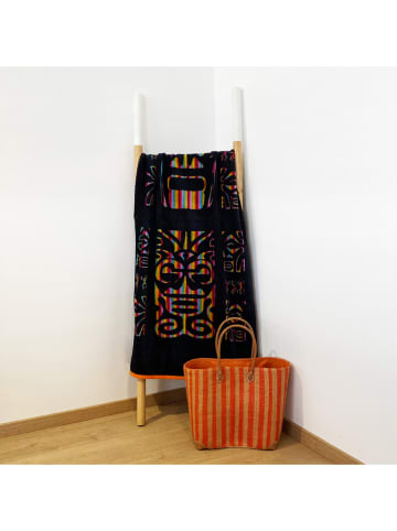 Le Comptoir de la Plage Strandtuch "Jogo - Maski" in Dunkelblau/ Bunt - (L)150 x (B)75 cm